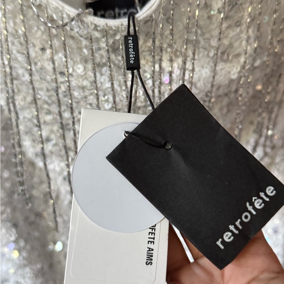 Retrofete Silver Sequin Mini Dress - Picture 5 of 11